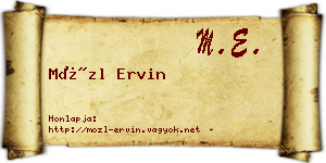 Mözl Ervin névjegykártya