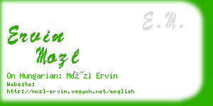 ervin mozl business card